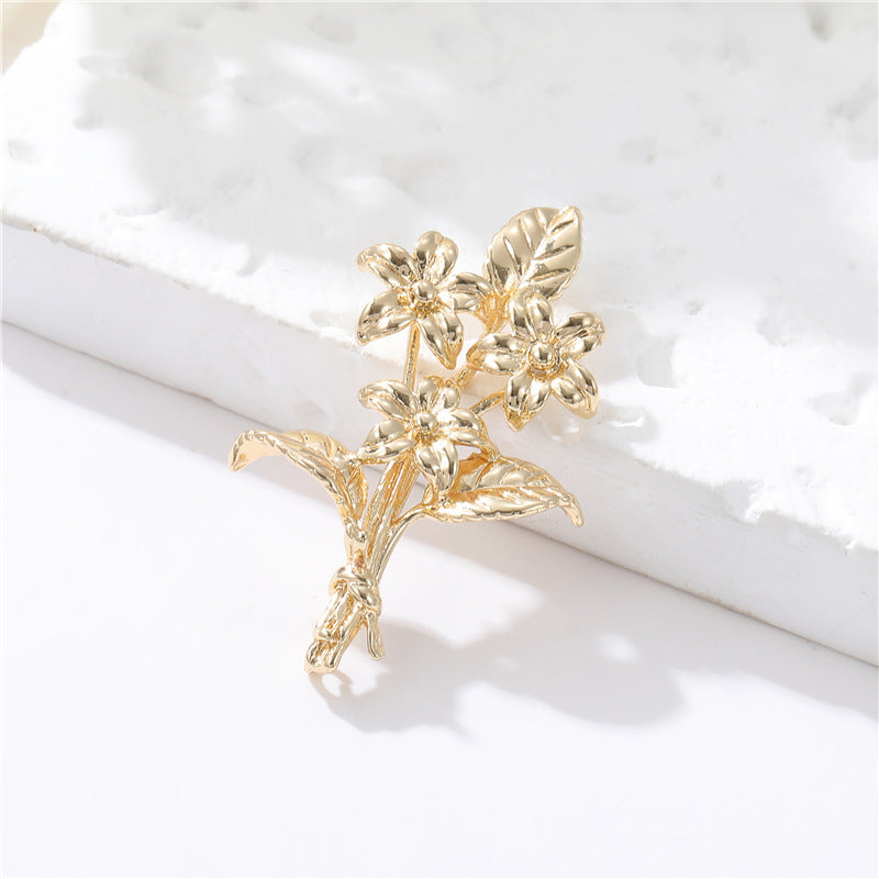 2 pendentif de charme de branche florale 14K GF perle semi-percée perle vierge