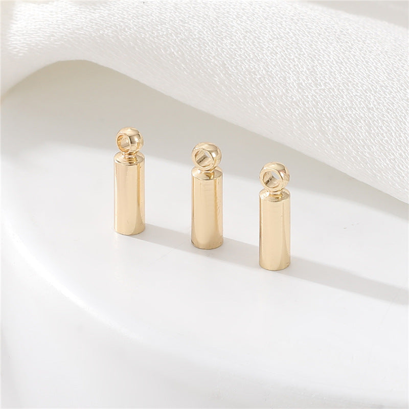 10 minuscules clips en cuir fin à bout de cordon rond 14K GF