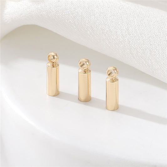 10 minuscules clips en cuir fin à bout de cordon rond 14K GF