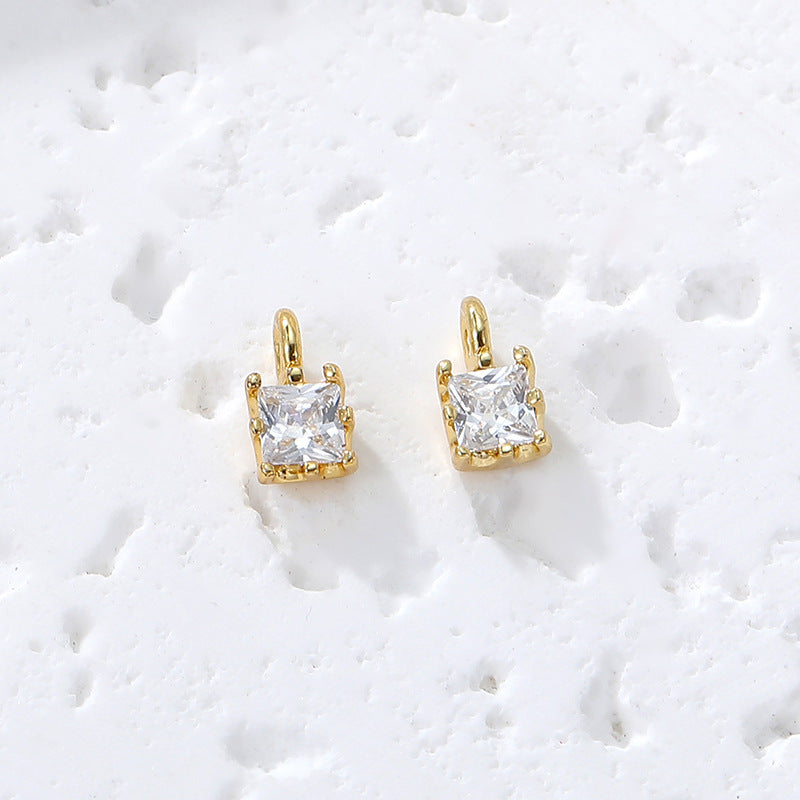 2 coeur carré Davidstar papillon goutte d'eau clé pendentif à breloque strass embelli 14K GF