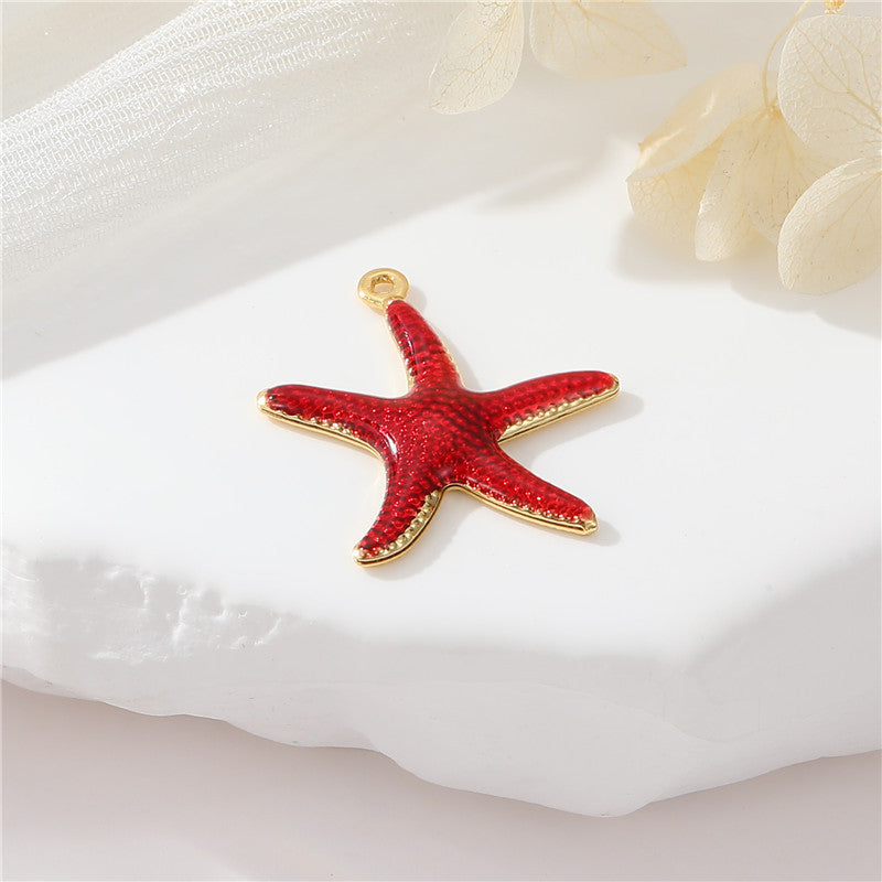 2 pendentifs à breloque étoile de mer émail époxy 14K GF