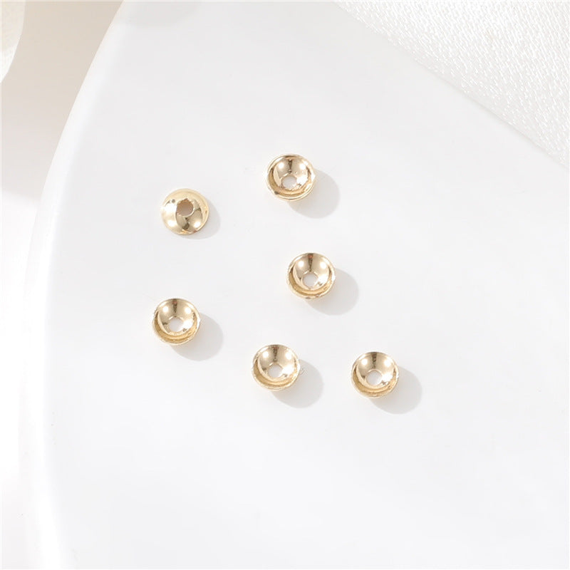 10 capuchons de perles rondes, entretoise de perles de charme 14K GF