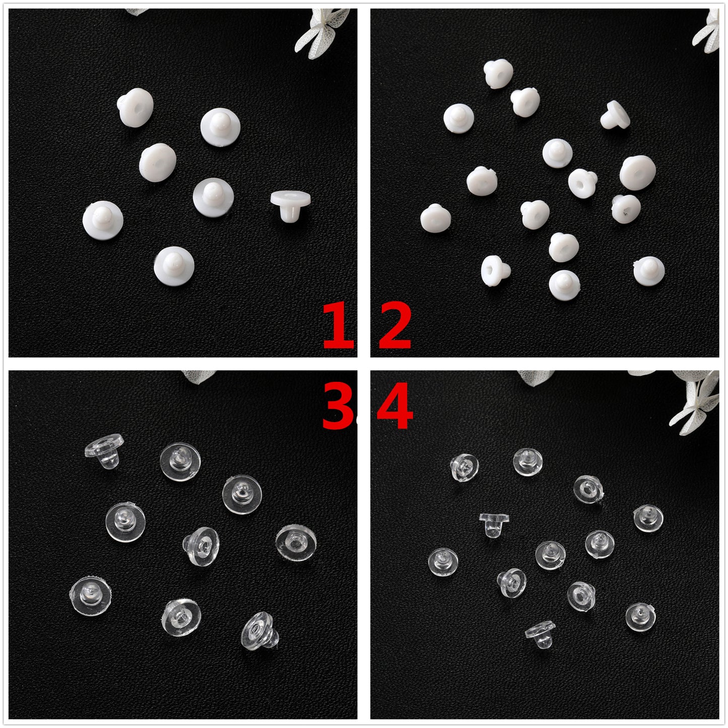 100 chapeau soucoupe disque poteau Silicone Gel de silice boucle d'oreille bouchon arrière
