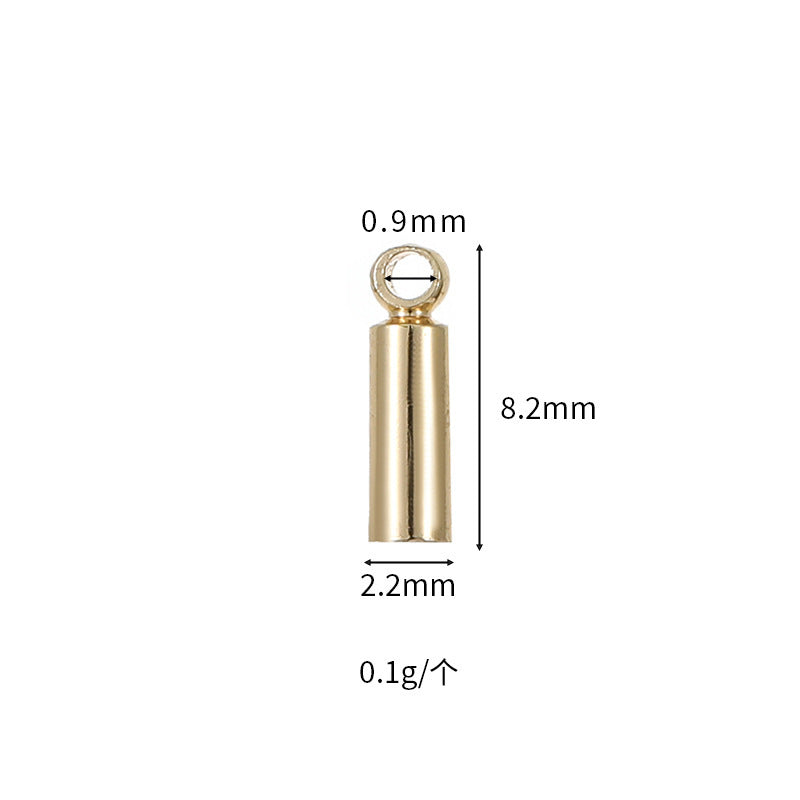 10 minuscules clips en cuir fin à bout de cordon rond 14K GF