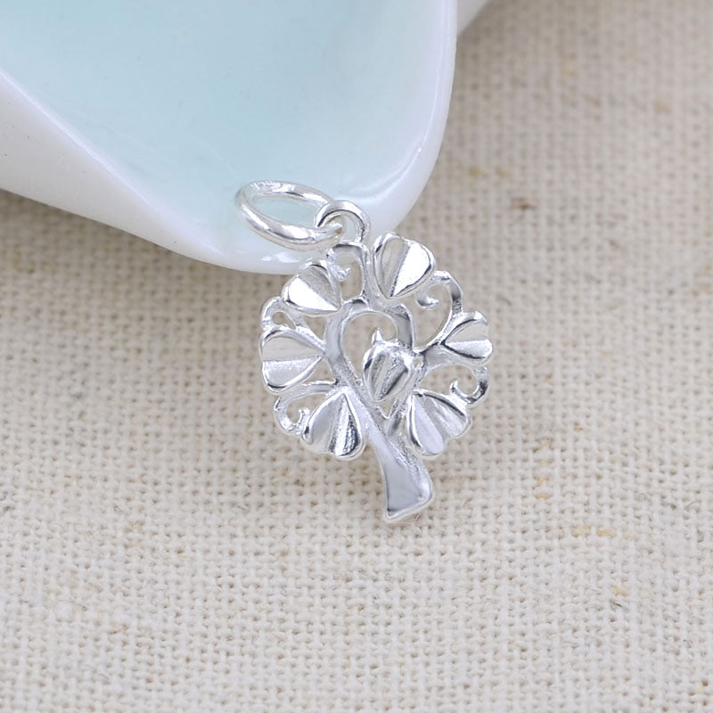 Sterling Silver Tree Charm Pendant S925 Finding