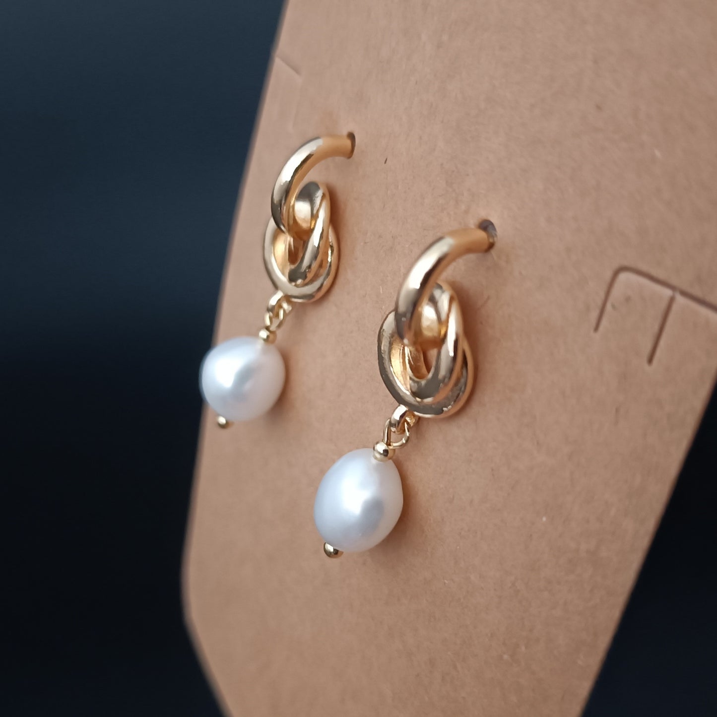 Boucles d'oreilles en perles baroques d'eau douce naturelles, usage quotidien, clou d'oreille noué GF 14K