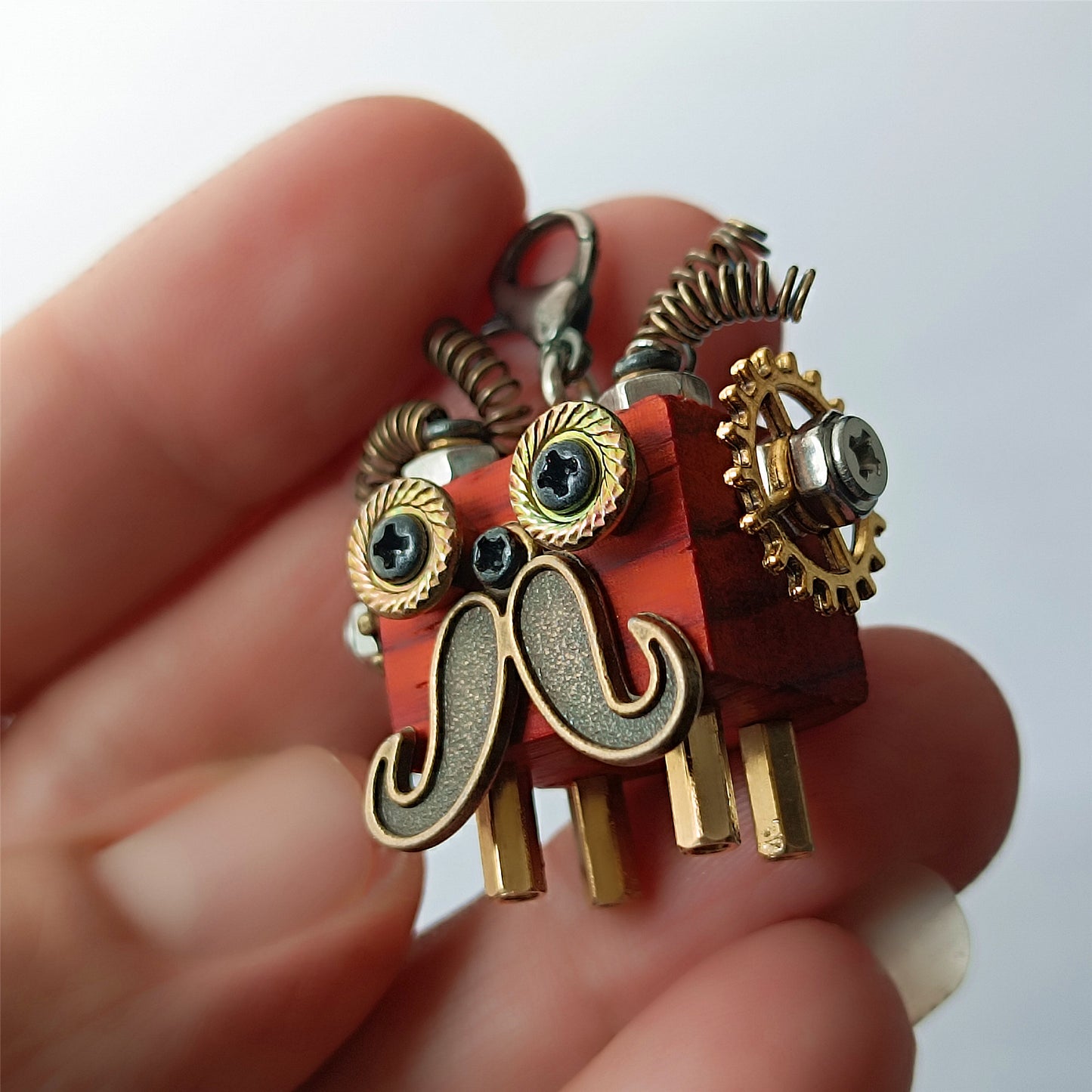 Steampunk Holz Roboter Spielzeug Dekoration College Student Geburtstagsgeschenk Wohnheim Büro Schreibtisch Zubehör Holz Lustige Geek Zimmer Dekor Schlüsselanhänger Anhänger 