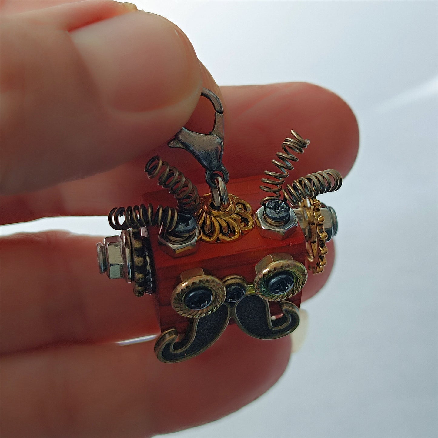 Steampunk Holz Roboter Spielzeug Dekoration College Student Geburtstagsgeschenk Wohnheim Büro Schreibtisch Zubehör Holz Lustige Geek Zimmer Dekor Schlüsselanhänger Anhänger 