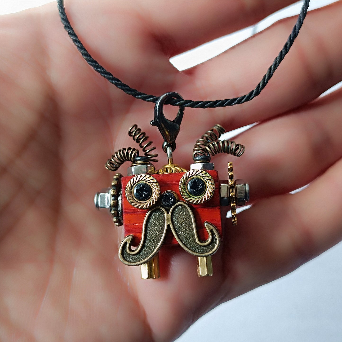 Steampunk Holz Roboter Spielzeug Dekoration College Student Geburtstagsgeschenk Wohnheim Büro Schreibtisch Zubehör Holz Lustige Geek Zimmer Dekor Schlüsselanhänger Anhänger 