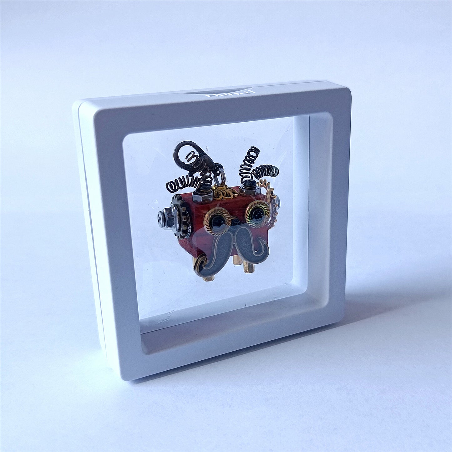 Steampunk Holz Roboter Spielzeug Dekoration College Student Geburtstagsgeschenk Wohnheim Büro Schreibtisch Zubehör Holz Lustige Geek Zimmer Dekor Schlüsselanhänger Anhänger 