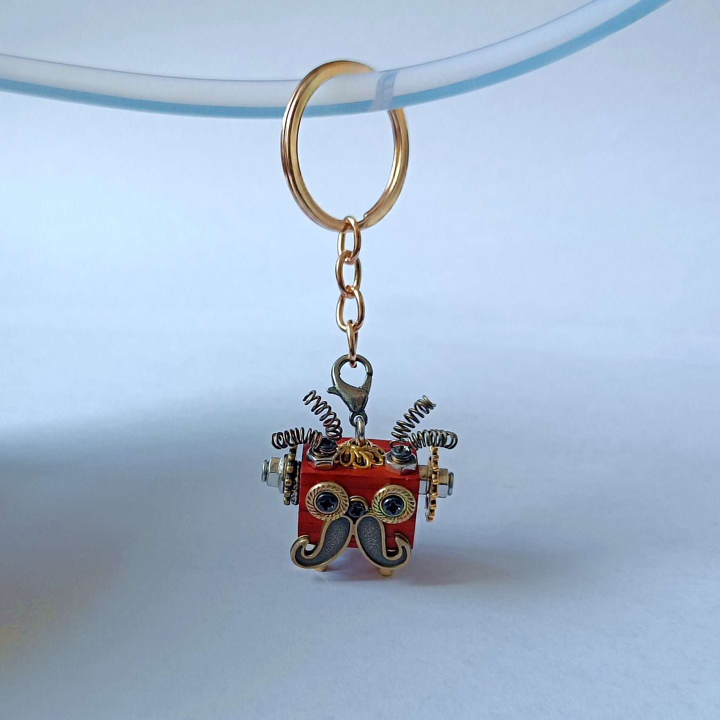 Steampunk Holz Roboter Spielzeug Dekoration College Student Geburtstagsgeschenk Wohnheim Büro Schreibtisch Zubehör Holz Lustige Geek Zimmer Dekor Schlüsselanhänger Anhänger 