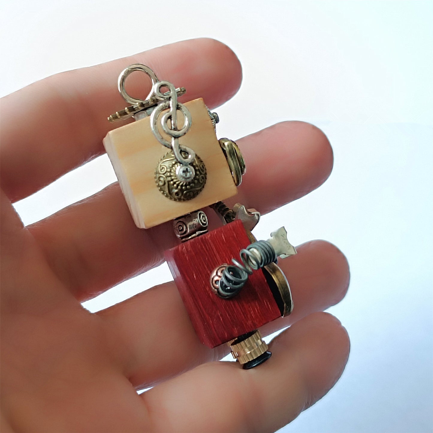 Steampunk bois Robot jouet décoration collège étudiant cadeau d'anniversaire dortoir bureau accessoires en bois drôle Geek chambre décor porte-clés pendentif