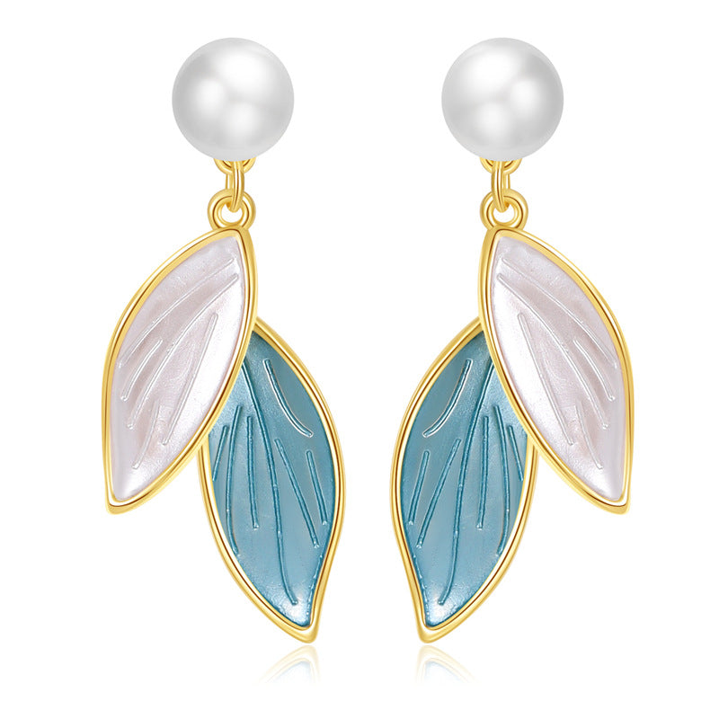 4 boucles d'oreilles papillon coeur broche fleur croix feuille boucles d'oreilles 14K GF coquille strass embelli boucle d'oreille moitié percée perle perle vierge