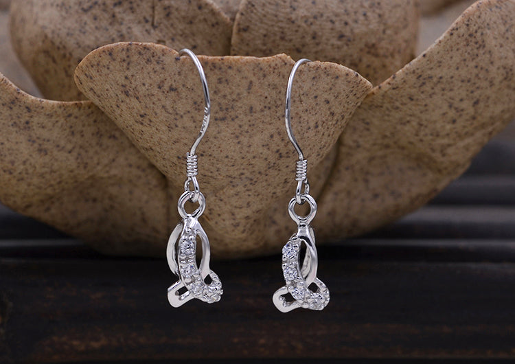 Boucles d'oreilles à crochet ornées de strass en argent Sterling, avec pince à glace, bélière S925