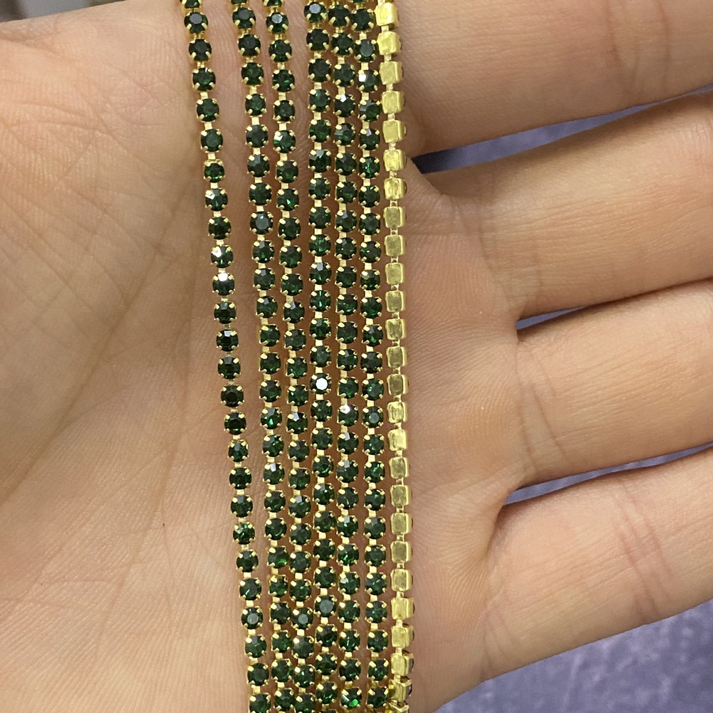 10 yd Colorful Rhinestone Cup Chain Gold Trim Metal Cup Close Chain Jewelry High Quality Wedding Veil Finding 2mm 2.5mm 2.8mm 3mm
