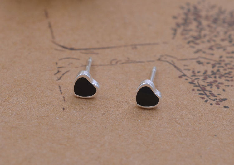 Boucles d'oreilles en argent Sterling émail époxy carré rond étoile coeur goutte d'eau Triangle S925