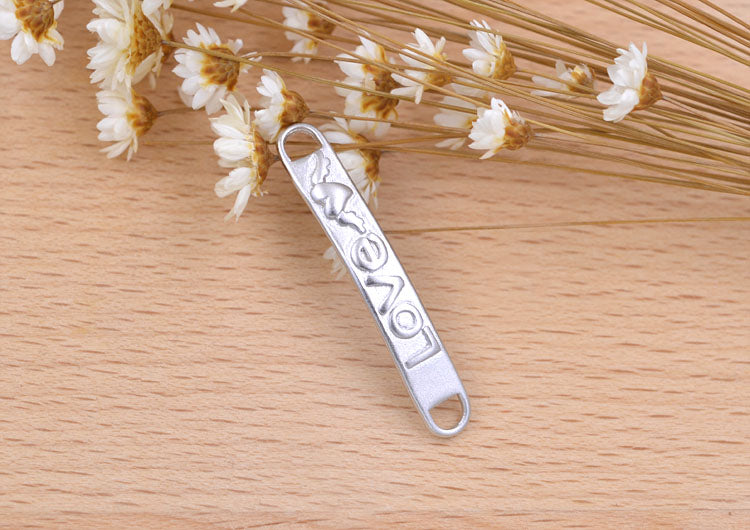 Sterling Silver Double Looped Branch Bowknot Love Rose Charm Connector S925 Finding