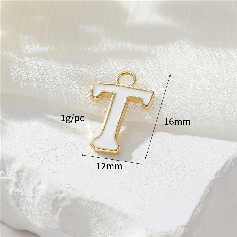 2 Emaille-Epoxidharz-Anfangsbuchstaben AZ-Charm-Anhänger 14K GF