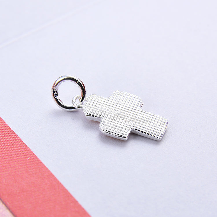Pendentif à breloque en forme de dinosaure UFO NoLove Earth Cross arc-en-ciel en argent sterling S925