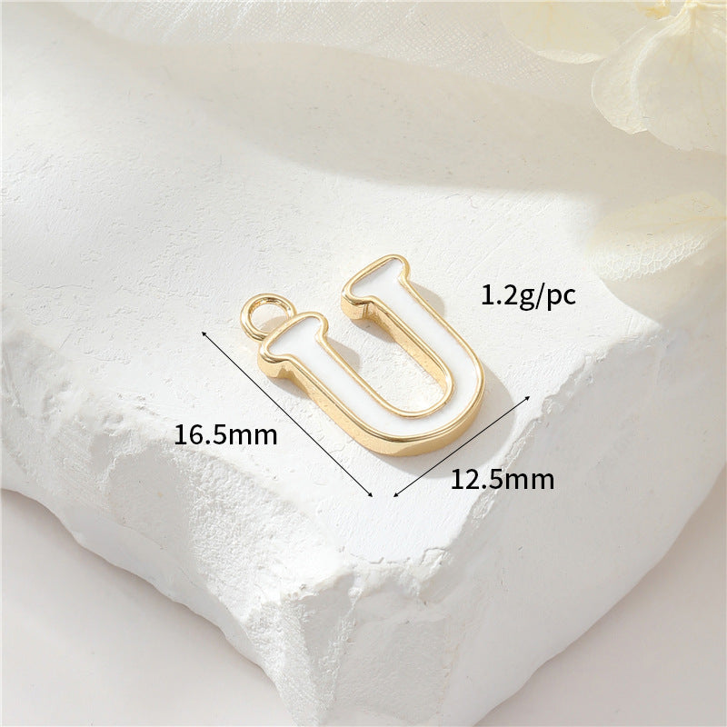 2 Emaille-Epoxidharz-Anfangsbuchstaben AZ-Charm-Anhänger 14K GF