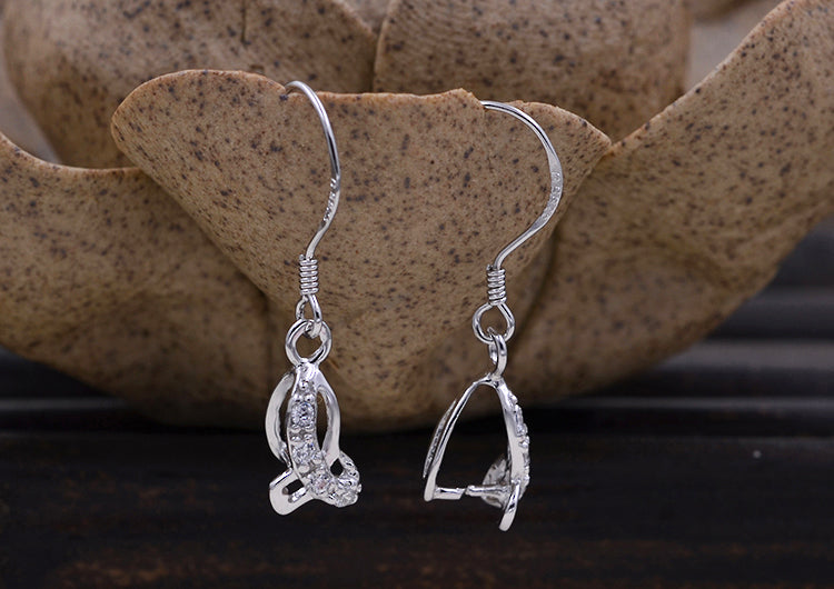 Boucles d'oreilles à crochet ornées de strass en argent Sterling, avec pince à glace, bélière S925