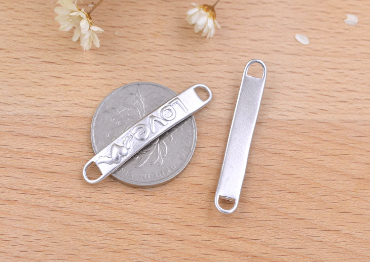 Sterling Silver Double Looped Branch Bowknot Love Rose Charm Connector S925 Finding