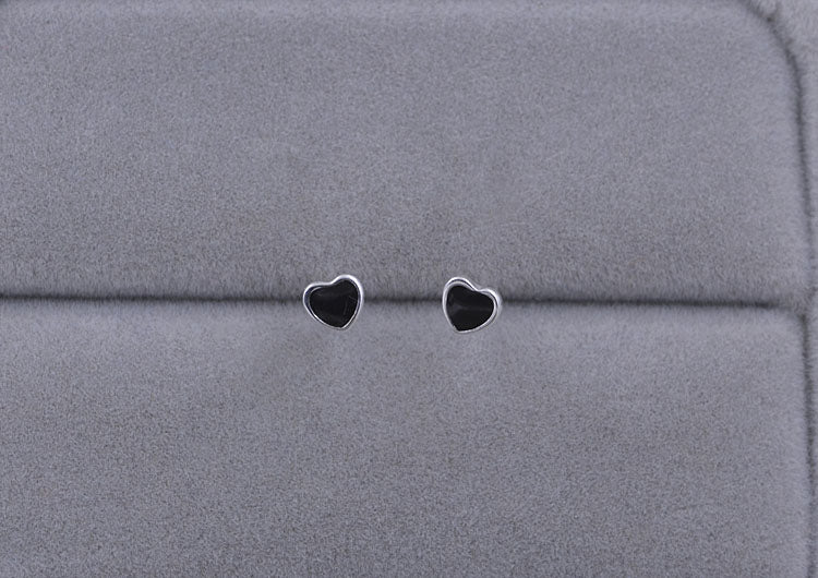Boucles d'oreilles en argent Sterling émail époxy carré rond étoile coeur goutte d'eau Triangle S925