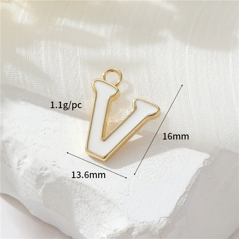 2 Emaille-Epoxidharz-Anfangsbuchstaben AZ-Charm-Anhänger 14K GF