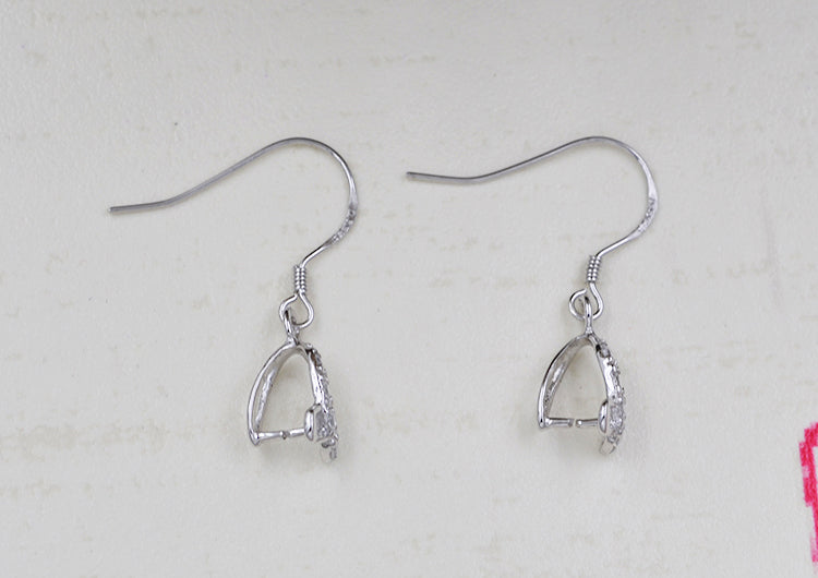Boucles d'oreilles à crochet ornées de strass en argent Sterling, avec pince à glace, bélière S925