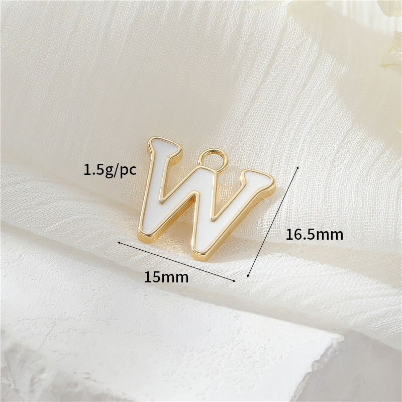 2 Emaille-Epoxidharz-Anfangsbuchstaben AZ-Charm-Anhänger 14K GF