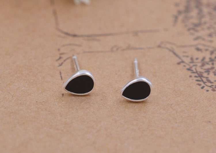Boucles d'oreilles en argent Sterling émail époxy carré rond étoile coeur goutte d'eau Triangle S925