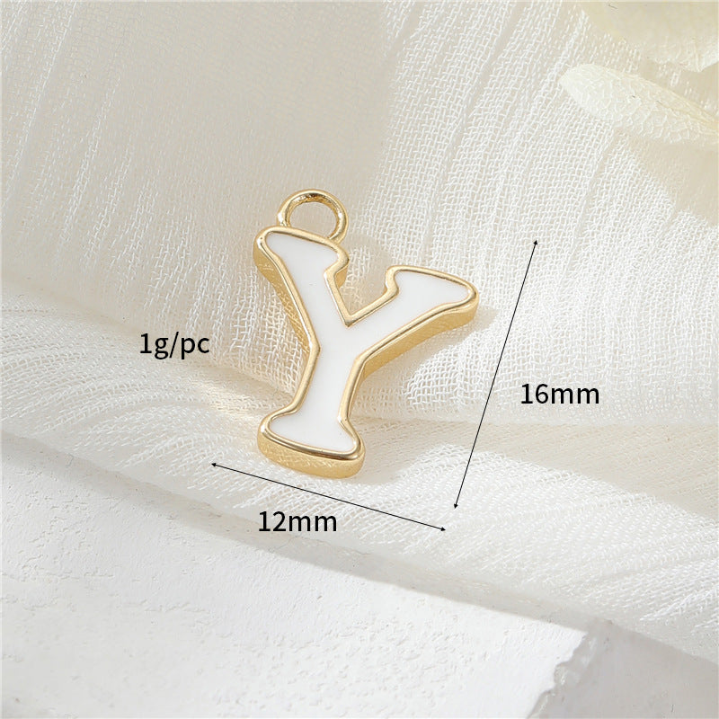 2 Emaille-Epoxidharz-Anfangsbuchstaben AZ-Charm-Anhänger 14K GF