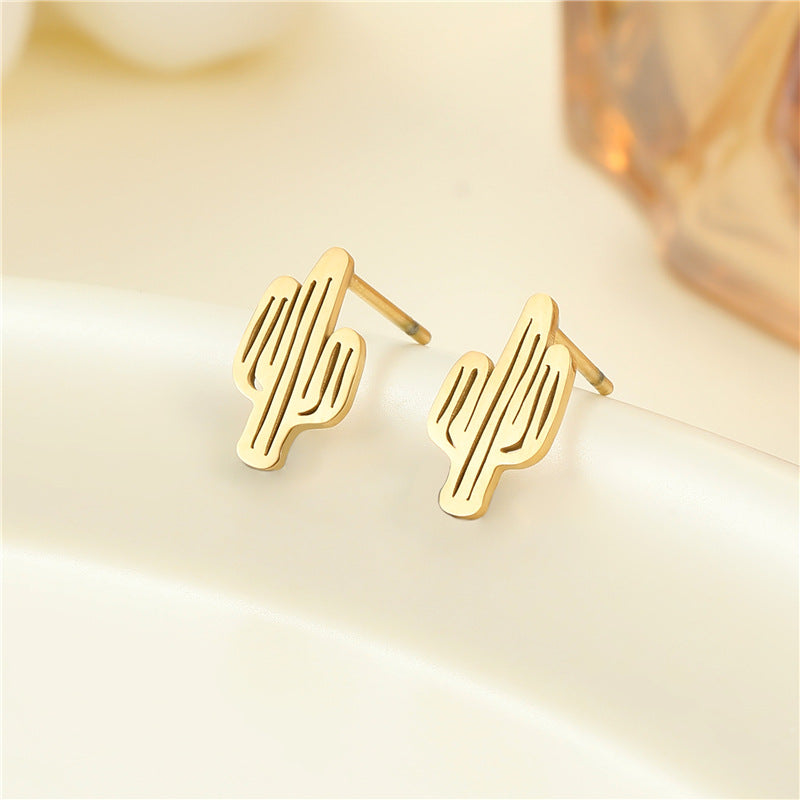 4 Émail Époxy Trèfle à quatre feuilles Orange Pastèque Floral Papillon Carré Coeur Cactus Boucles d’oreilles à tige 14K GF Strass Embelli Boucle d’oreille