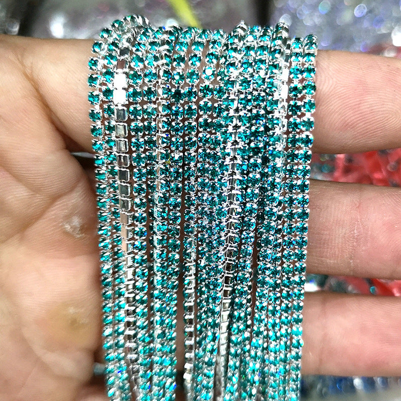 10yd bunte Strass-Cup-Kette, Silberbesatz, Metall-Cup-Kette, Schmuck, hochwertiger Hochzeitsschleier, 2 mm, 2,5 mm, 2,8 mm, 3 mm