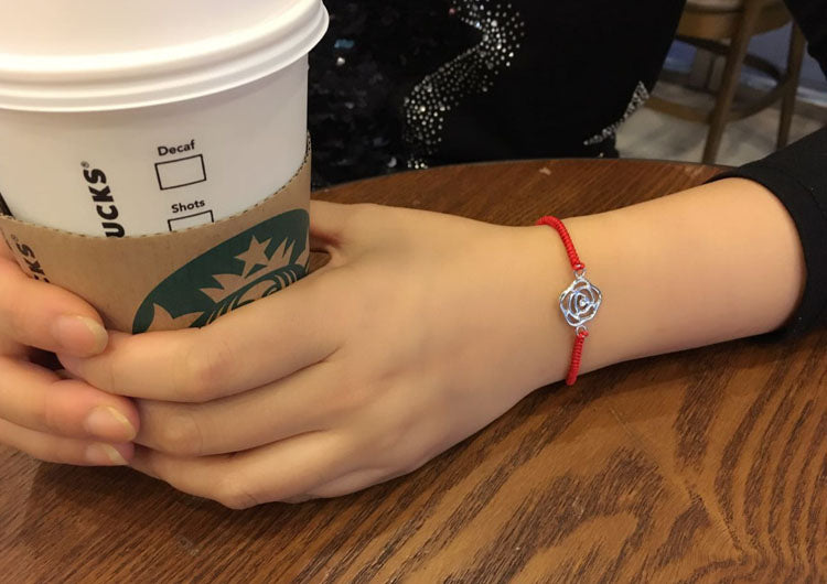 Sterling Silver Double Looped Branch Bowknot Love Rose Charm Connector S925 Finding