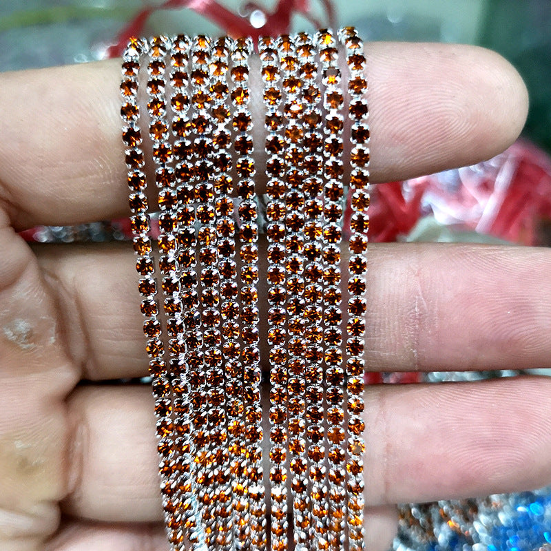 10yd bunte Strass-Cup-Kette, Silberbesatz, Metall-Cup-Kette, Schmuck, hochwertiger Hochzeitsschleier, 2 mm, 2,5 mm, 2,8 mm, 3 mm