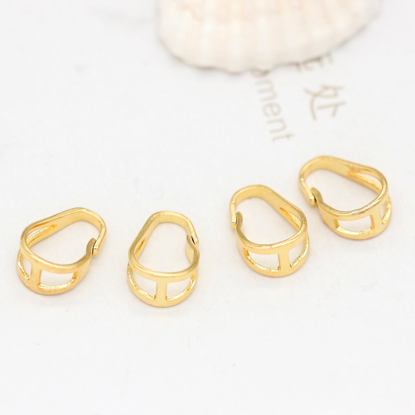 10 Bails creux en forme de goutte d'eau, connecteur d'anneaux supérieurs pour pendentif 14K GF