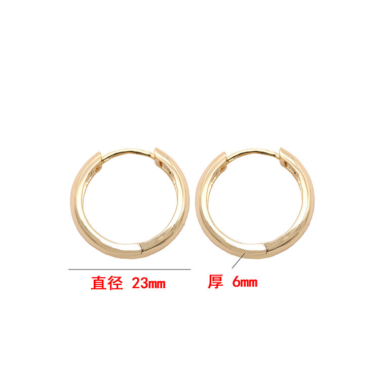 4 boucles d'oreilles créoles rondes brillantes 14K GF
