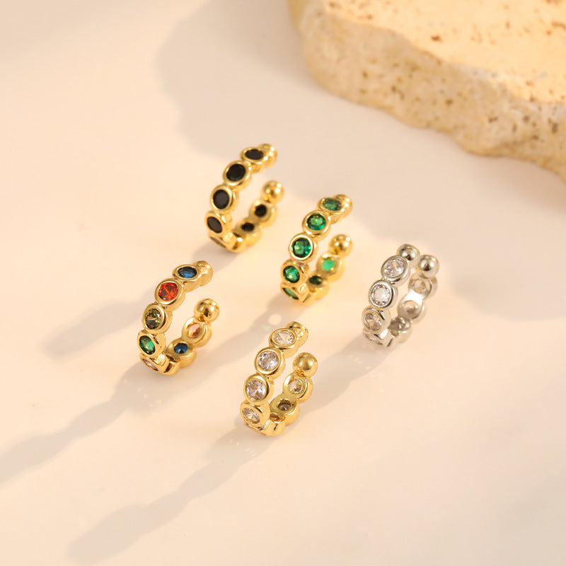 4 manchettes d’oreille perlées grimpeur sans piercing boucle d’oreille strass embelli 14K GF boucle d’oreille