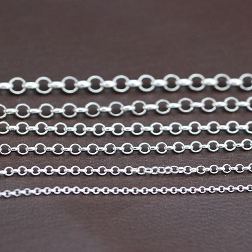 Sterling Silver Cable Chain Round O link Choker