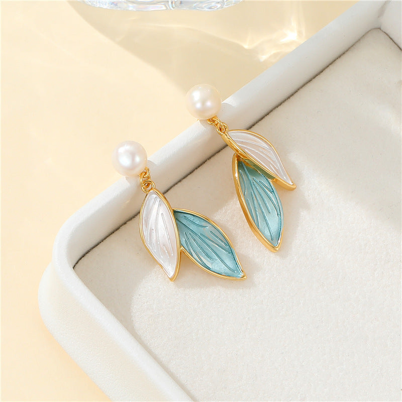 4 boucles d'oreilles papillon coeur broche fleur croix feuille boucles d'oreilles 14K GF coquille strass embelli boucle d'oreille moitié percée perle perle vierge