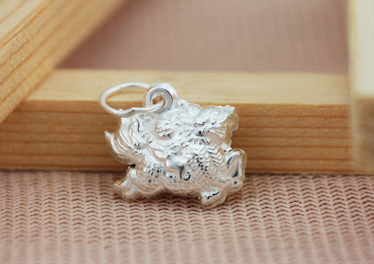 Sterling Silver Tiny Qilin 麒麟 Charm Pendant S990 Finding