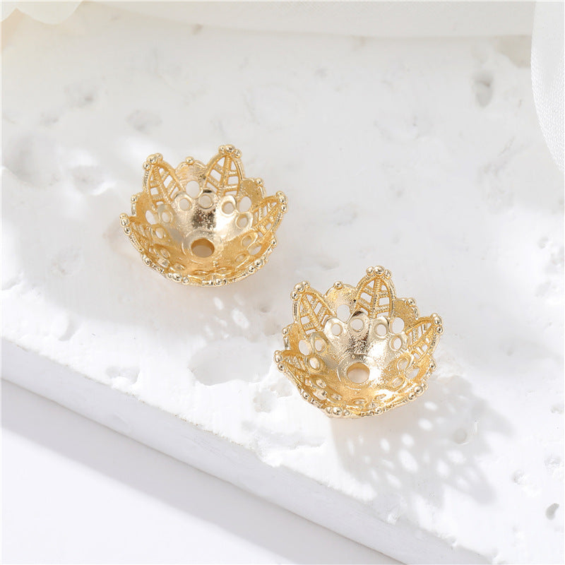 10 capuchons de perles florales, tasse 14K GF, entretoise de perles de charme