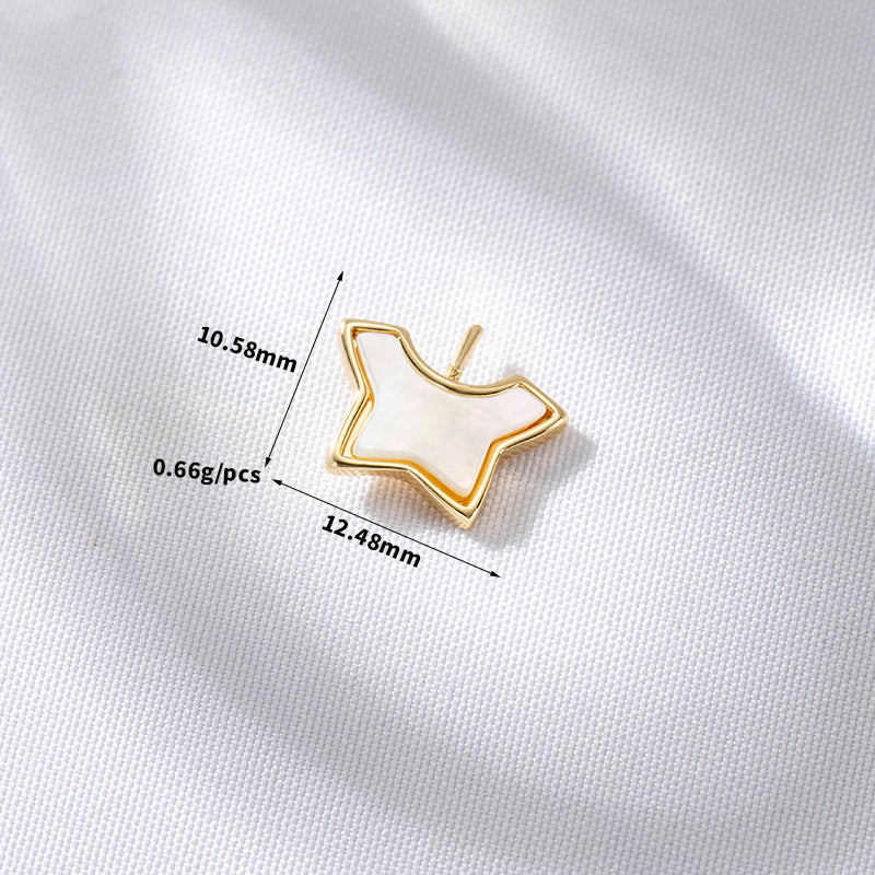 2 coeur étoile sirène queue de baleine violoncelle papillon clé nuage croix pendentif à breloque coquille strass embelli 14K GF