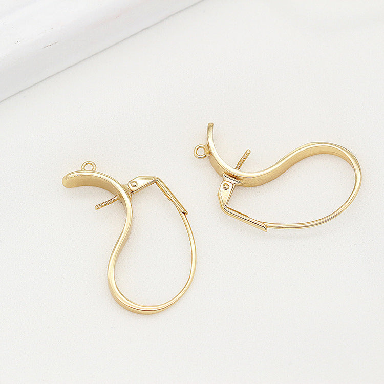 4 boucles d'oreilles créoles avec boucle 14K GF boucle d'oreille demi-percée perle vierge