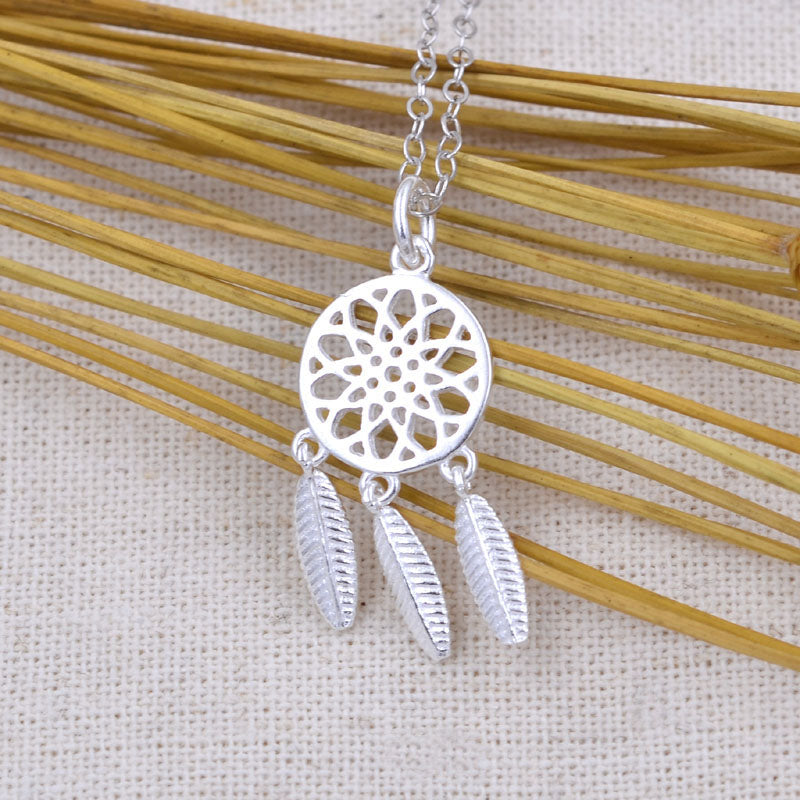 Pendentif à breloque petit attrape-rêves en argent sterling S925