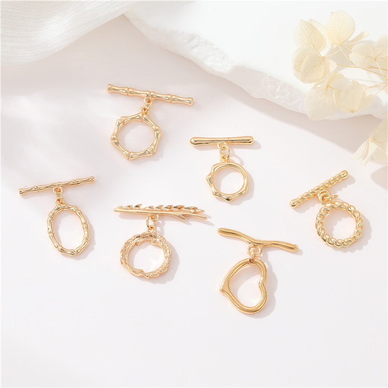 Connecteur de fermoirs OT, 2 cœurs ovales, cercle de fusion torsadé, fermoir 14K GF