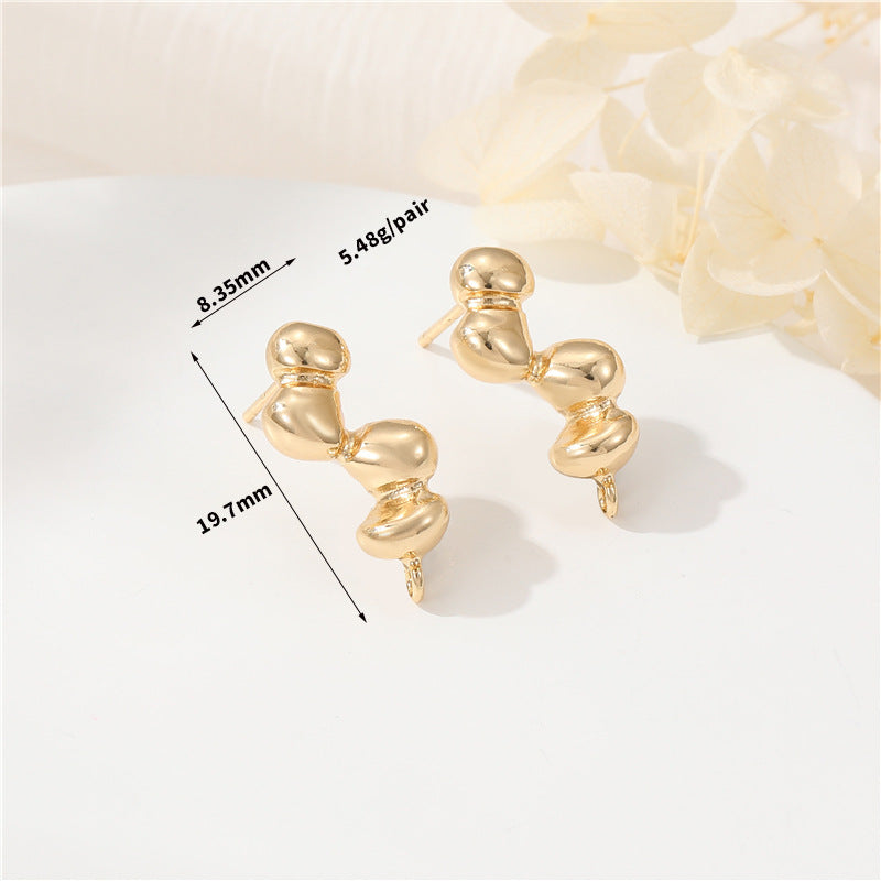 4 boucles d'oreilles à tige en perles avec boucle d'oreille 14K GF