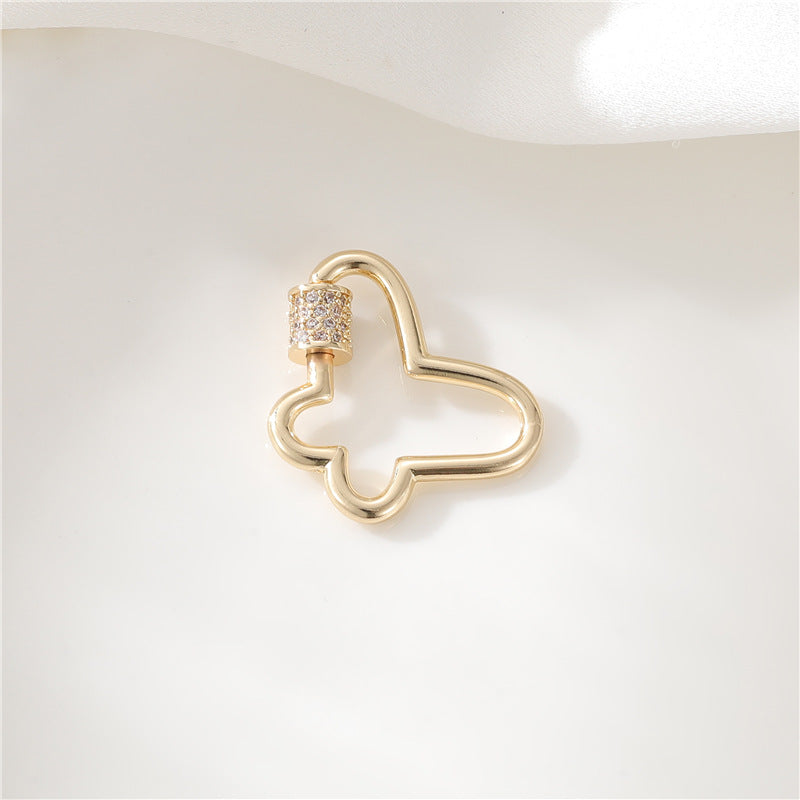 Fermoir OT à 2 cercles floraux, connecteur de fermoirs papillon à vis 14K GF