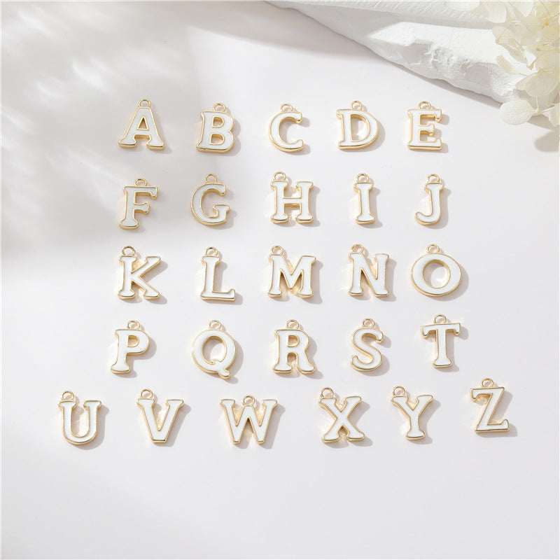 2 Emaille-Epoxidharz-Anfangsbuchstaben AZ-Charm-Anhänger 14K GF